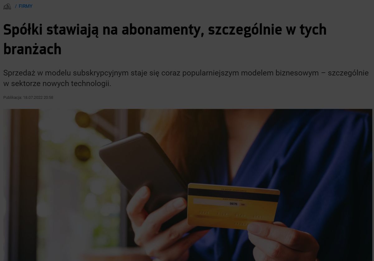 Subskrypcje coraz popularniejsze. „Parkiet” podaje przykład GAMIVO SMART